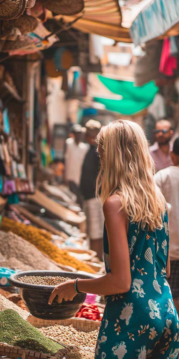 Buying spices in the bustling markets in Zanzibar