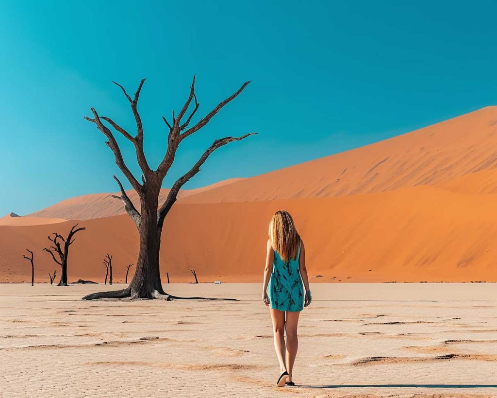 Exploring the majestic red sand dunes of Deadvlei in Namibia