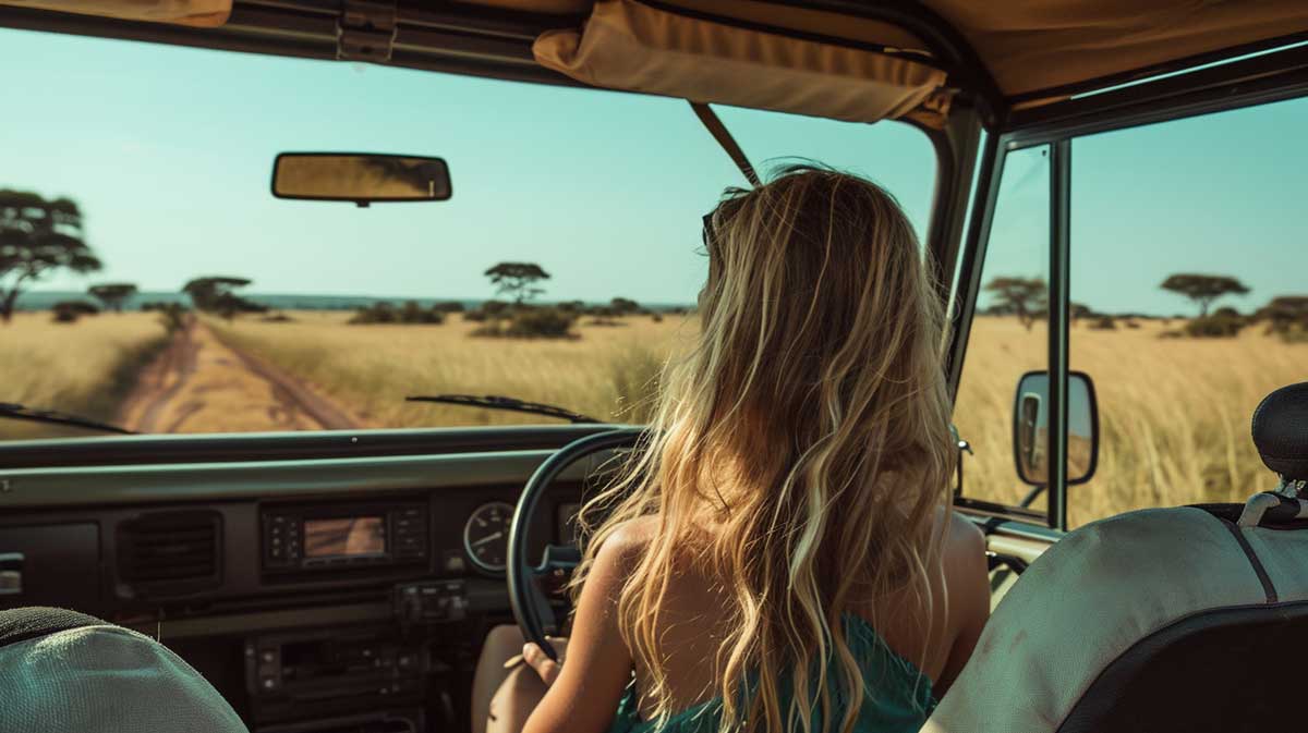Driving myself in a classic Land Cruiser in Zimbabwe