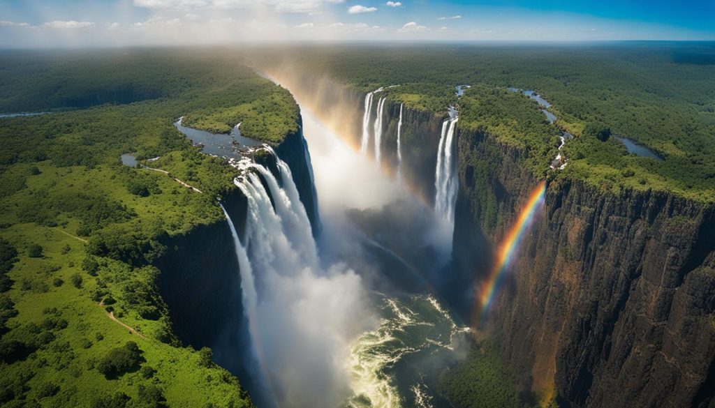 Aerial view of the Victoria Falls