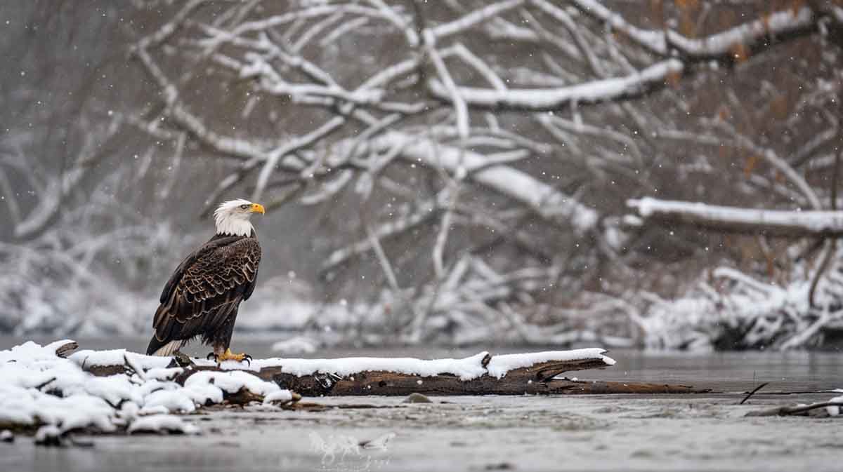 American Bald Eagle in Snow