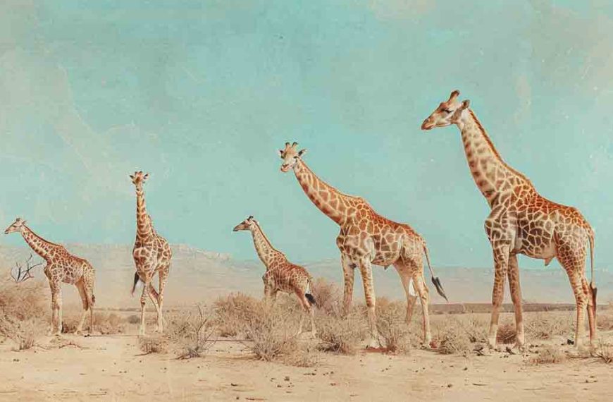 A Tower of Giraffe on the Plains