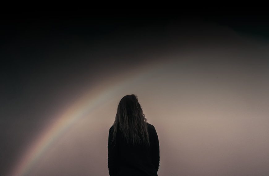 Lunar rainbow (or moon bow) in the spray of Victoria Falls