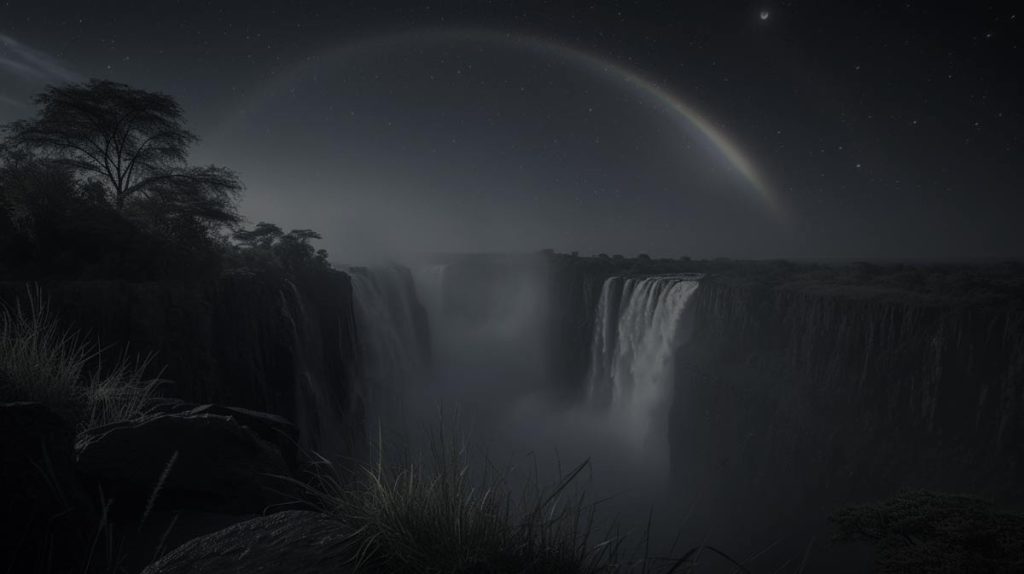 Moonbow over the Victoria Falls