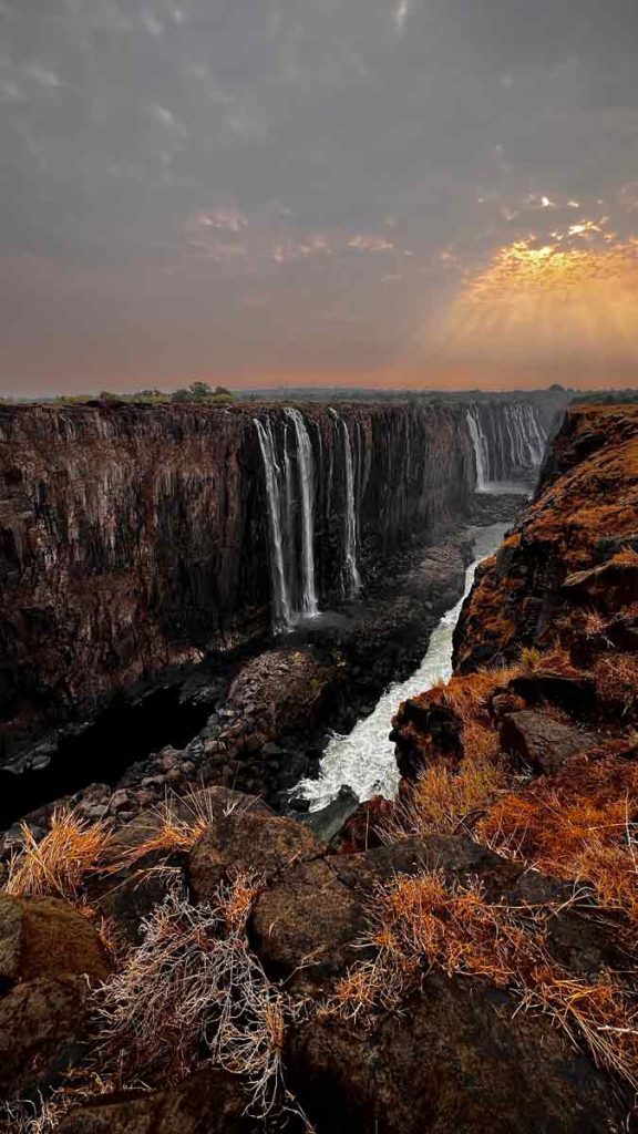 Sunrise over the Victoria Falls, Zimbabwe